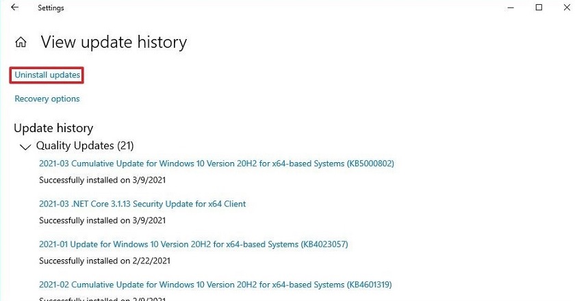 Hướng dẫn cách xóa bản cập nhật KB5000802 để khắc phục lỗi màn hình xanh trên Windows 10 Thu-thuat-Windows-1