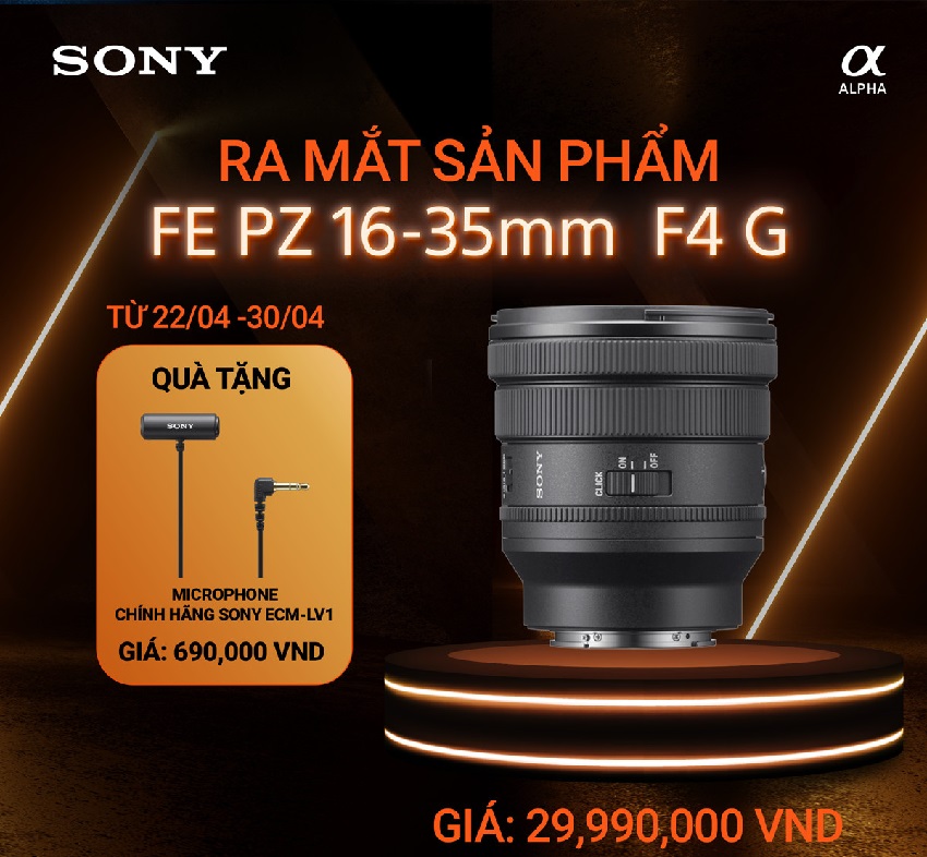 Sony ra mắt ống kính zoom điện góc rộng FE PZ 16-35mm F4 G với khẩu độ cố định F4 Sony_1_KV